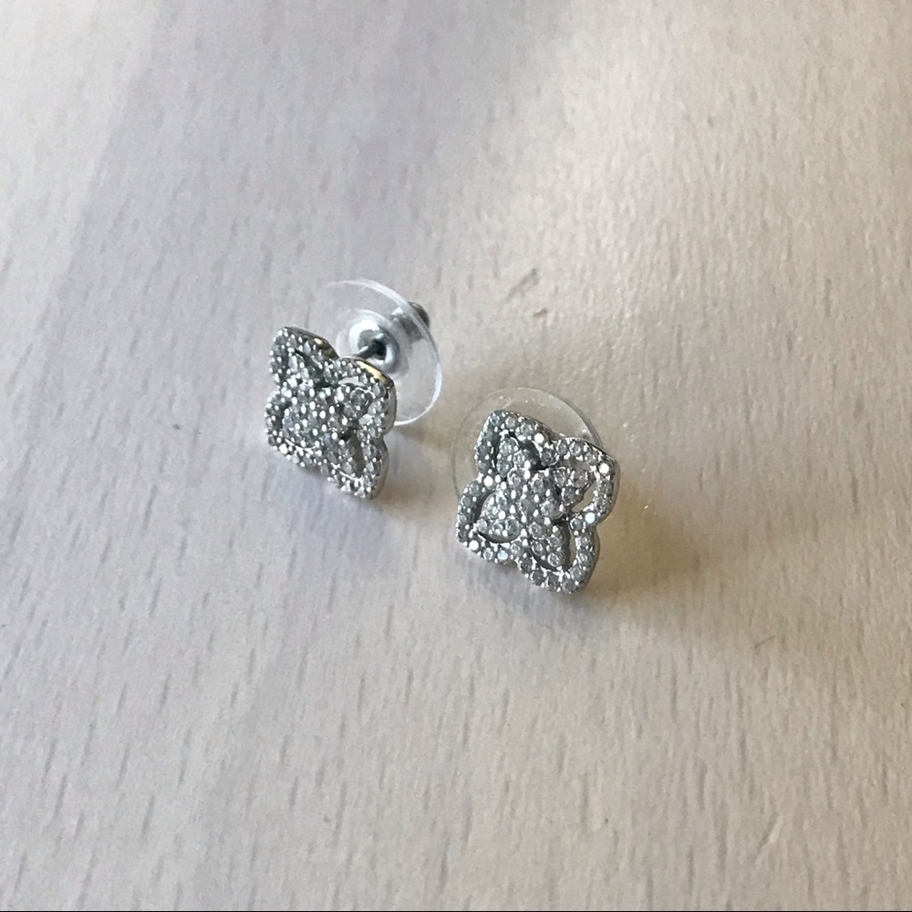 Silver CZ Stud Earrings